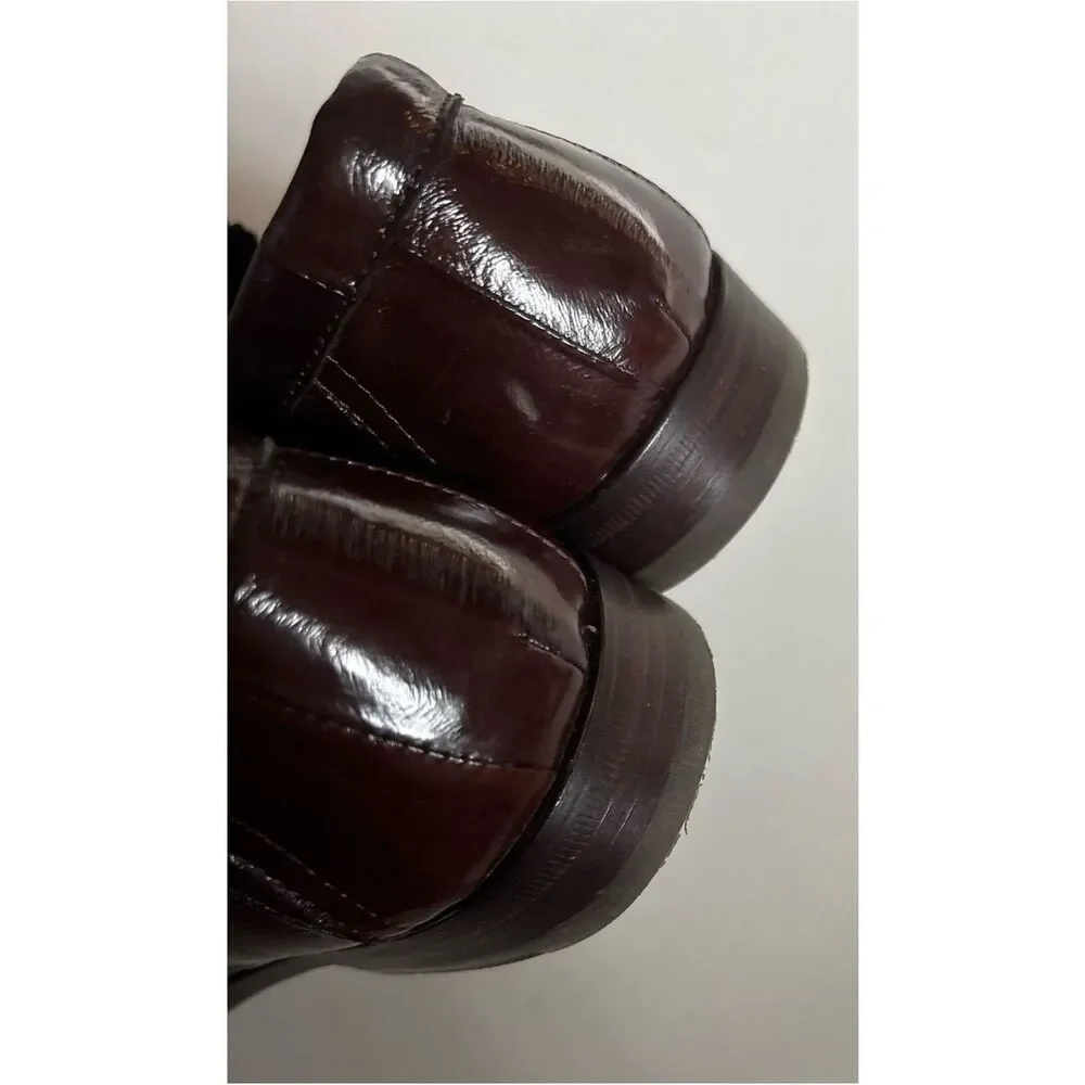 Tory Burch Classic JESSA LOAFER in Dark Brown Eel Size 5.5 ~ Perfect